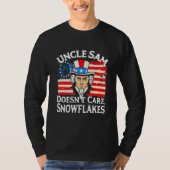 UNCLE SAM DOESN'T CARE SNOWFLAKES Funny American T-Shirt (Vorderseite)