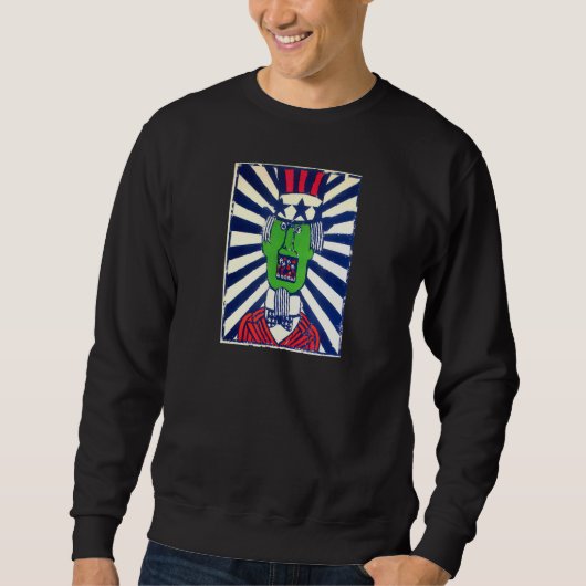 Uncle Sam End All War Angry Peace Nam Era Sweatshirt (Vorderseite)