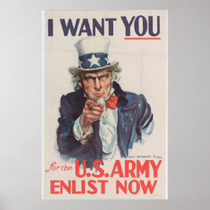 Uncle Sam Enlistment Propaganda Poster