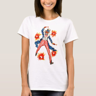 Uncle Sam Feuerwerk-am 4. Juli patriotisches T-Shirt