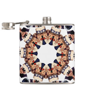 Uncle Sam Finger-Kaleidoskop zeigend Flachmann