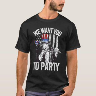 Uncle Sam Firework 4. Juli Men American USA F T-Shirt