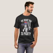 Uncle Sam Firework 4. Juli Men American USA F T-Shirt (Vorne ganz)