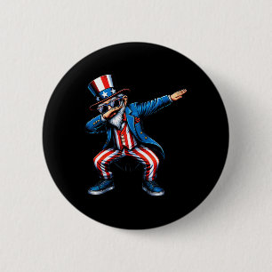 Uncle Sam Funny 4. Juli Patriotic Boys Girls m Button