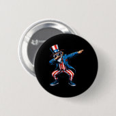 Uncle Sam Funny 4. Juli Patriotic Boys Girls m Button (Vorne & Hinten)