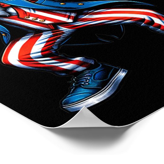 Uncle Sam Funny 4. Juli Patriotic Boys Girls m Poster (Ecke)