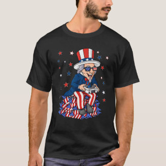 Uncle Sam Game Controller 4. Juli Jungs Kinder die T-Shirt