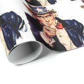 Uncle Sam Geschenkpapier (Rolleneckpunkt)