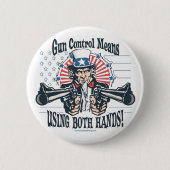Uncle Sam Gewehr-Kontrollen-Knopf Button (Vorderseite)