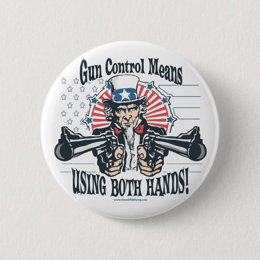 Uncle Sam Gewehr-Kontrollen-Knopf Button (Vorderseite)