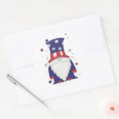 Uncle Sam Gnome Runder Aufkleber (Umschlag)