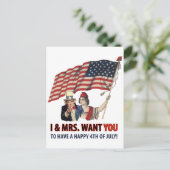 Uncle Sam Greetings für den vierten Postkarte (Stehend Vorderseite)