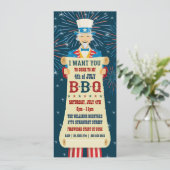 Uncle Sam GRILLEN Invitation Einladung (Stehend Vorderseite)