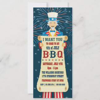 Uncle Sam GRILLEN Invitation Einladung