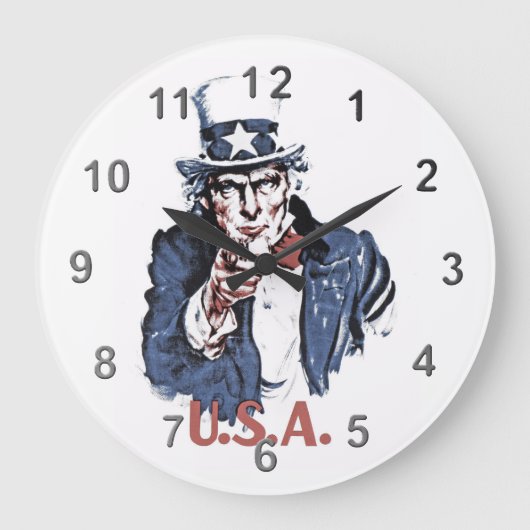 Uncle Sam Große Wanduhr (Vorderseite)