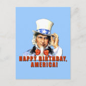 Uncle Sam Happy Birthday America Tshirt Postkarte (Vorderseite)