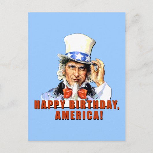 Uncle Sam Happy Birthday America Tshirt Postkarte (Vorderseite)