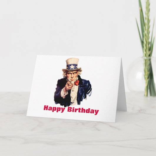 Uncle Sam Happy Birthday Card Karte (Vorderseite)