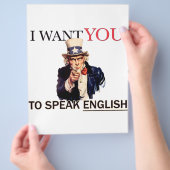 Uncle Sam hat gesagt, ich habe dir gewollt, Englis Flyer (Hand)