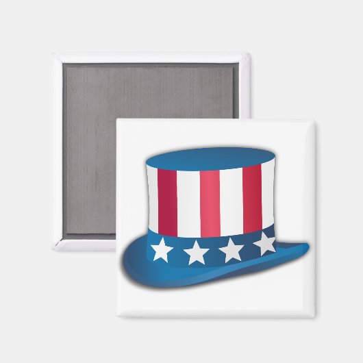Uncle Sam Hat Magnet (Vorderseite/Rückseite)