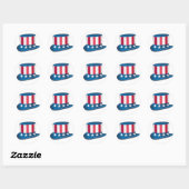 Uncle Sam Hat Runder Aufkleber (Blatt)