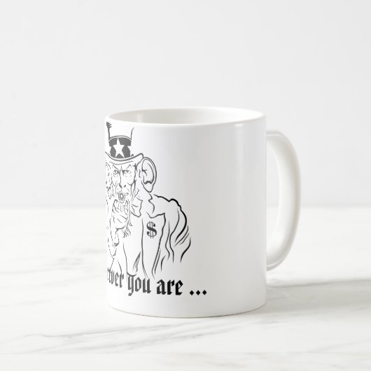 Uncle SAM hört Kaffee-Tasse Kaffeetasse (VorderseiteRechts)