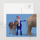Uncle Sam Hugs Happy Donkey Postkarte (Vorne/Hinten)