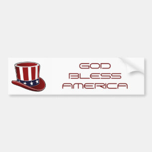 Uncle Sam Hut "GOTT SEGNEN AMERIKA" Aufkleber Autoaufkleber