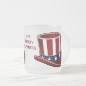 Uncle Sam Hut-"Leben-Freiheits-Glück-" Tasse (VorderseiteRechts)