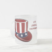 Uncle Sam Hut-"Leben-Freiheits-Glück-" Tasse (Vorderseite Links)