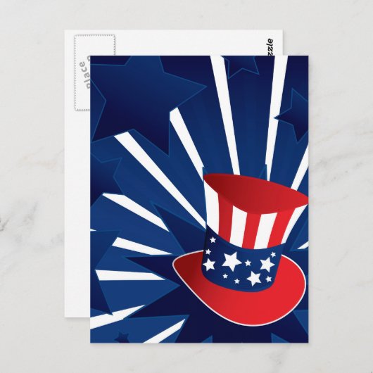 Uncle Sam Hut Postkarte (Vorne/Hinten)