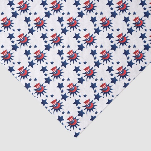 Uncle Sam Hut und Sterne Seidenpapier (Ausschnitt)