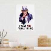 Uncle Sam "I Woll You" Anpassbar Poster (Küche)