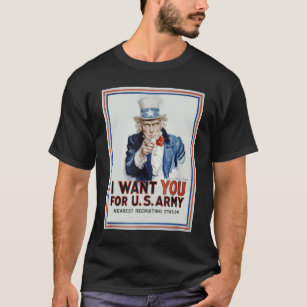 Uncle Sam I Woll You For US Army Vintage Poster T-Shirt