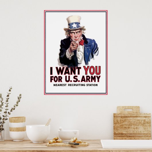 Uncle Sam "I Woll You" Poster (Küche)