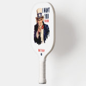 Uncle Sam I Woll You to Dink Funny Pickleball Schläger (Links)