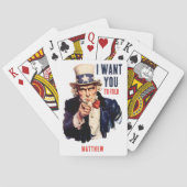 Uncle Sam I Woll You to Funny Funny Spielkarten (Rückseite)