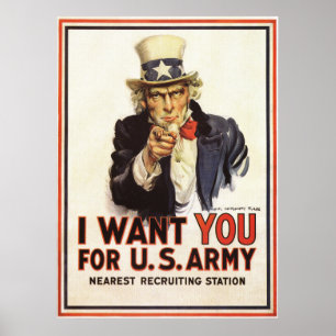 Uncle Sam - I Woll You - Vintage Poster