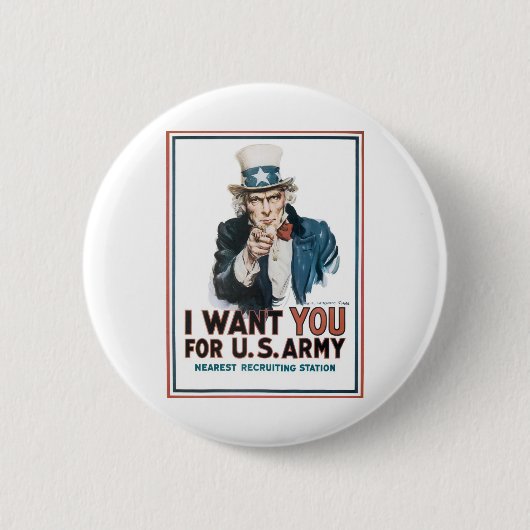 Uncle Sam "Ich will SIE! " Button (Vorderseite)