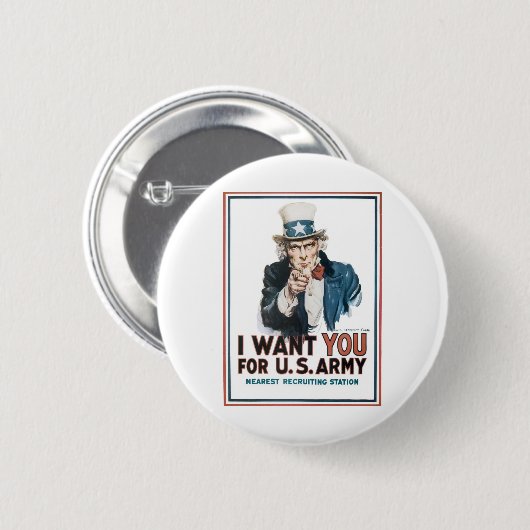 Uncle Sam "Ich will SIE! " Button (Vorne & Hinten)