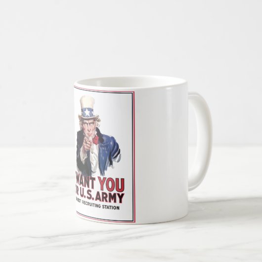 Uncle Sam "Ich will Sie " Kaffeetasse (VorderseiteRechts)