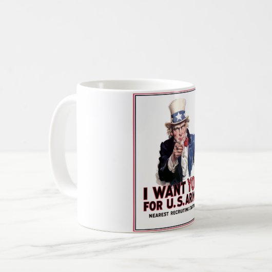Uncle Sam "Ich will Sie " Kaffeetasse (Vorderseite Links)