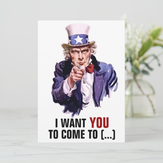 Uncle Sam "Ich will Sie" kundengerecht Einladung (Stehend Vorderseite)