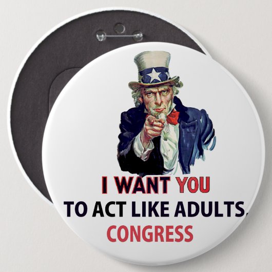 Uncle Sam - Ich woll dir, dich wie Erwachsene zu b Button (Vorne & Hinten)