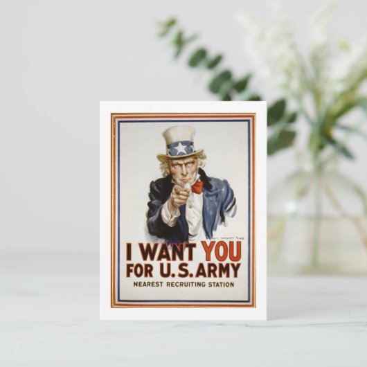 Uncle Sam - Ich Woll dir Postkarte (Stehend Vorderseite)