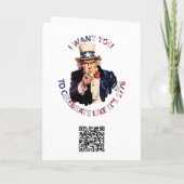 Uncle Sam ich Woll Ihnen, wie 1776 zu feiern Karte (Rückseite)