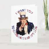 Uncle Sam ich Woll Ihnen, wie 1776 zu feiern Karte (Vorderseite)