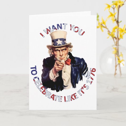 Uncle Sam ich Woll Ihnen, wie 1776 zu feiern Karte (Gelbe Blume)