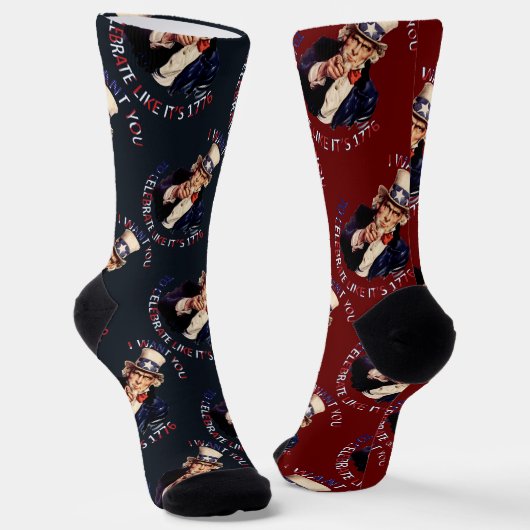 Uncle Sam ich Woll Ihnen, wie 1776 zu feiern Socken (Gewinkelt)