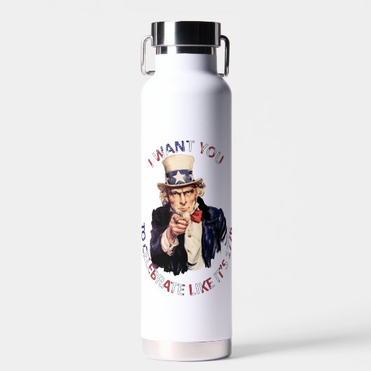 Uncle Sam ich Woll Ihnen, wie 1776 zu feiern Trinkflasche (Vorne)